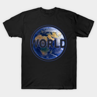 Our world with view of Europe at night gift space T-Shirt